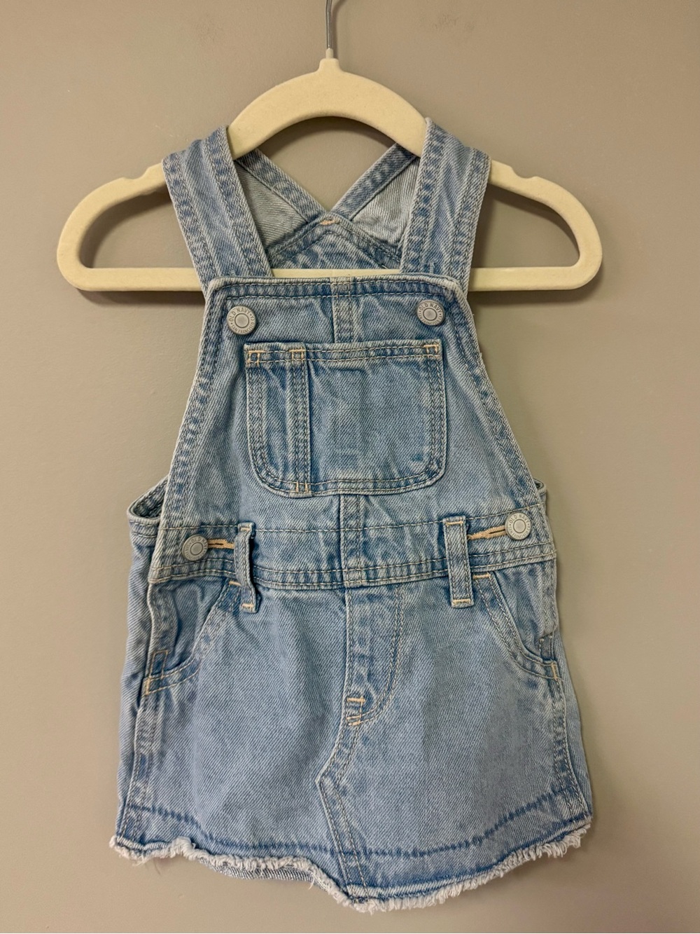 Old Navy Light Wash Denim Kids Overalls Dress